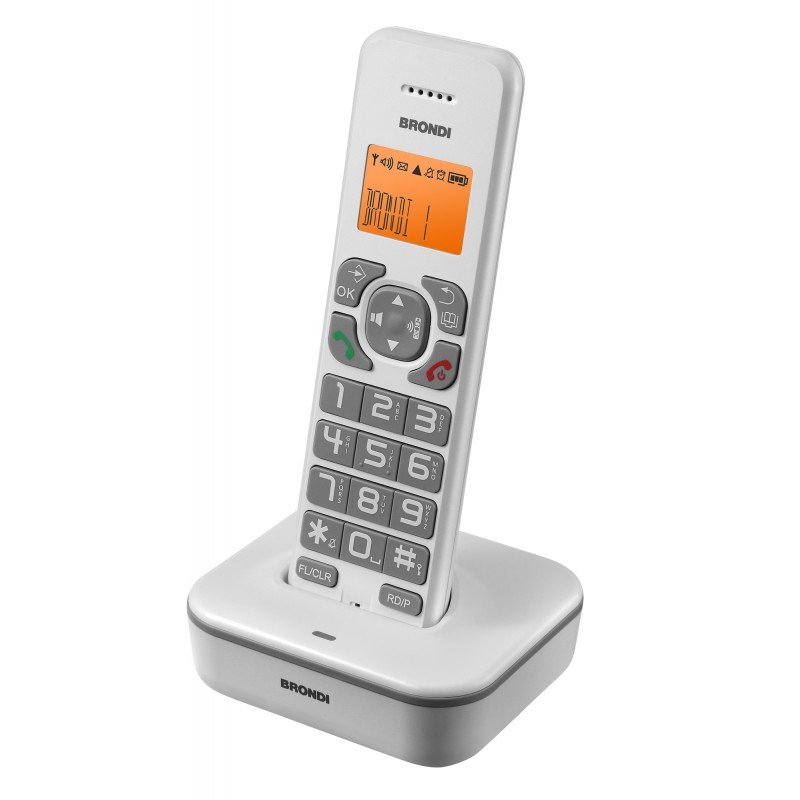 Brondi Bravo Star Téléphone DECT Identification de l'appelant Gris, Blanc