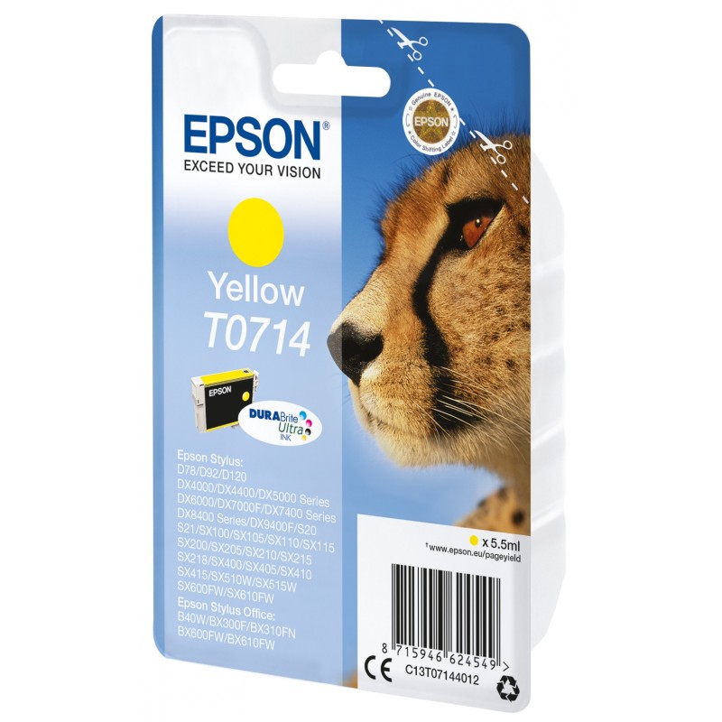 Epson Cartucho T0714 amarillo (etiqueta RF)