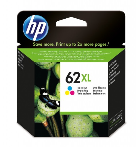 HP 62XL Cyan Magenta Gelb Original Druckerpatrone mit hoher Reichweite