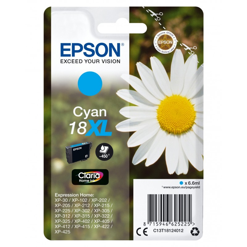 Epson Daisy Singlepack Cyan 18XL Claria Home Ink