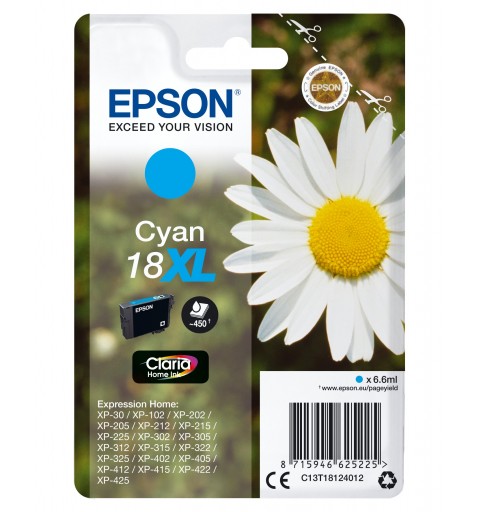 Epson Daisy Singlepack Cyan 18XL Claria Home Ink