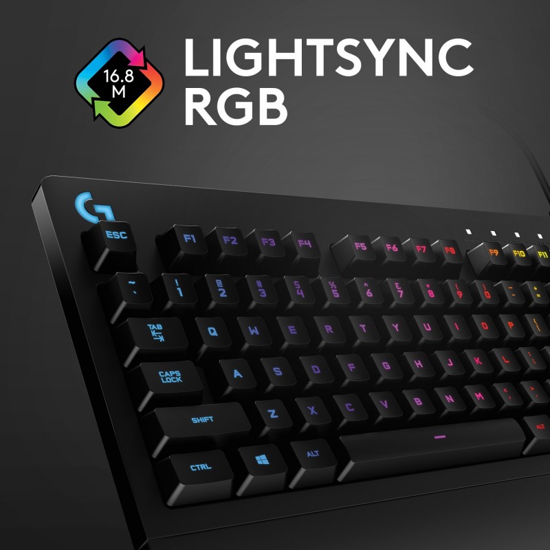 Logitech G Logitech G213 Prodigy Tastiera Gaming Cablata, LIGHTSYNC RGB, Tasti Retroilluminati, Resistente Agli Schizzi, Tasti