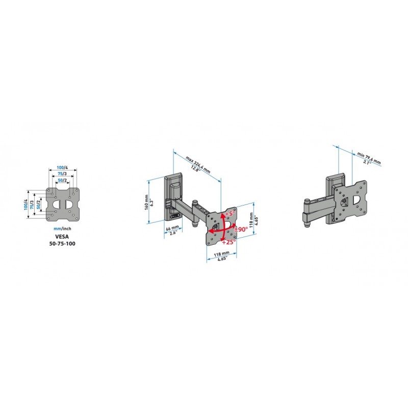 Meliconi CME EDR100 63,5 cm (25 Zoll) Schwarz