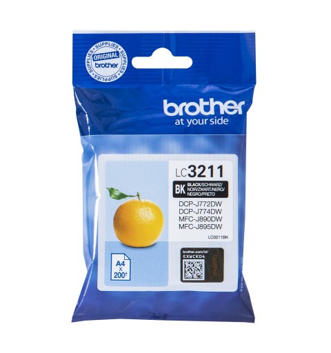 Brother LC-3211BK cartucho de tinta Original Rendimiento estándar Negro