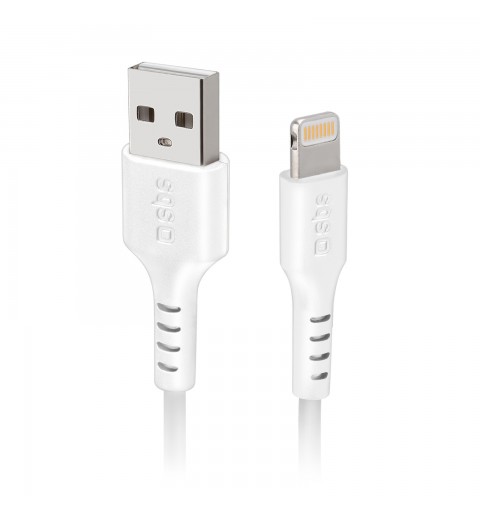 SBS TECABLEUSBIP589W lightning cable 1 m White