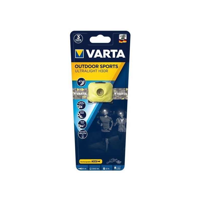 Varta OUTDOOR SPORTS ULTRALIGHT H30R Cal Linterna con cinta para cabeza LED