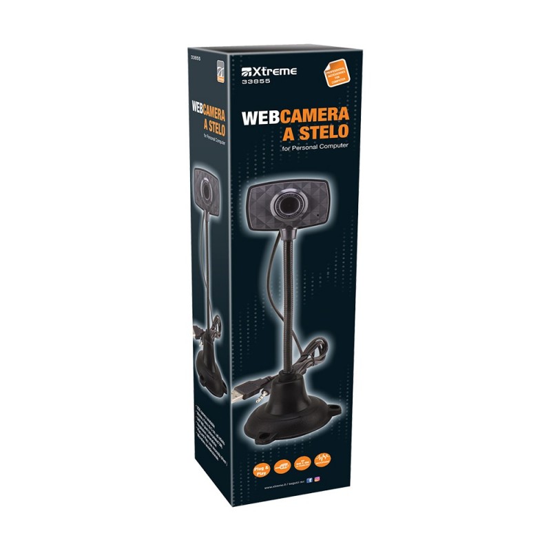 Xtreme 33855 cámara web 640 x 480 Pixeles USB 3.5 mm Negro, Gris