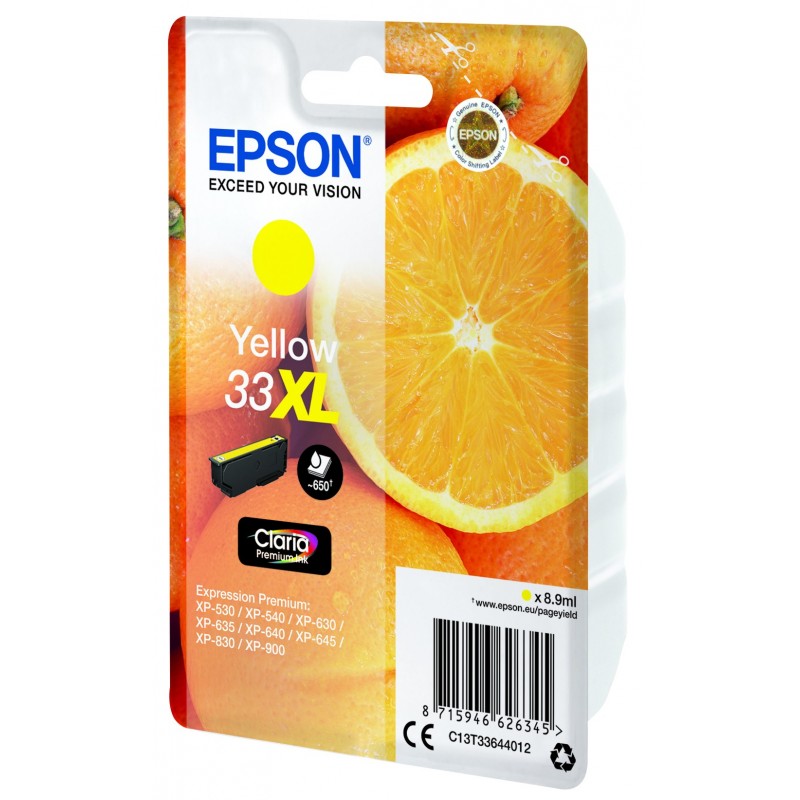 Epson Oranges Singlepack Yellow 33XL Claria Premium Ink