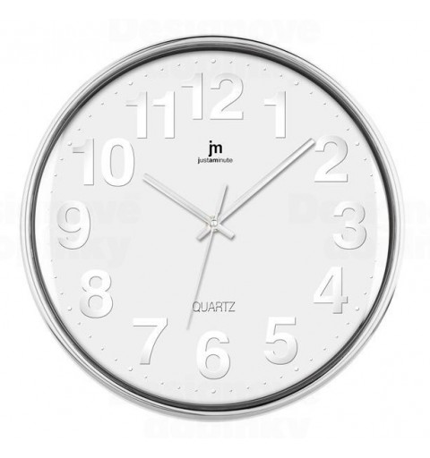 Lowell 00816 Reloj de pared de cuarzo Círculo Cromo, Blanco