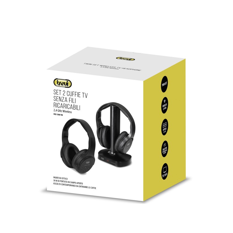 Trevi FRS 1580 TW Auriculares Inalámbrico y alámbrico Diadema TV Negro