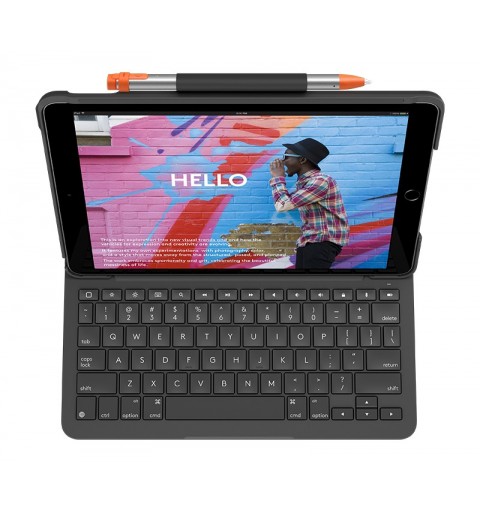 Logitech Slim Folio for iPad (7th, 8th, & 9th generation) Graphit Bluetooth QWERTY Italienisch