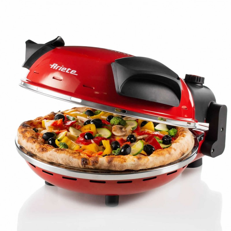 Ariete 0909 Pizzamacher Ofen 1 Pizza Pizzen 1200 W Schwarz, Rot