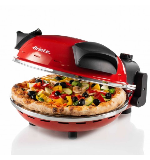 Ariete 0909 Pizzamacher Ofen 1 Pizza Pizzen 1200 W Schwarz, Rot