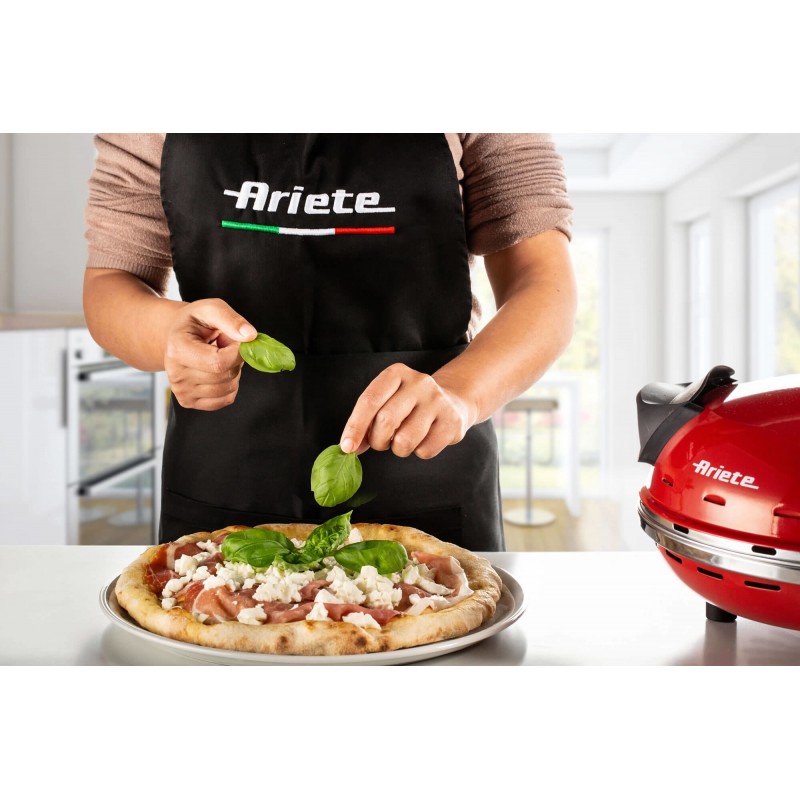 Ariete 0909 Pizzamacher Ofen 1 Pizza Pizzen 1200 W Schwarz, Rot