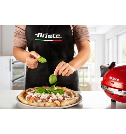 Ariete 0909 Pizzamacher Ofen 1 Pizza Pizzen 1200 W Schwarz, Rot