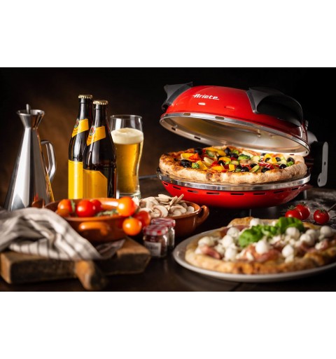 Ariete 0909 Pizzamacher Ofen 1 Pizza Pizzen 1200 W Schwarz, Rot