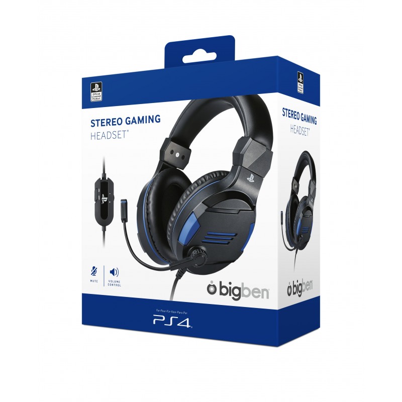 Bigben Interactive PS4OFHEADSETV3 Kopfhörer & Headset Verkabelt Kopfband Gaming Schwarz, Blau