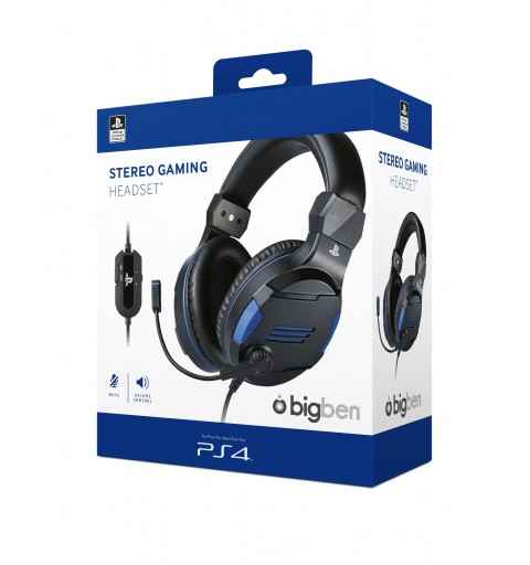 Bigben Interactive PS4OFHEADSETV3 Kopfhörer & Headset Verkabelt Kopfband Gaming Schwarz, Blau