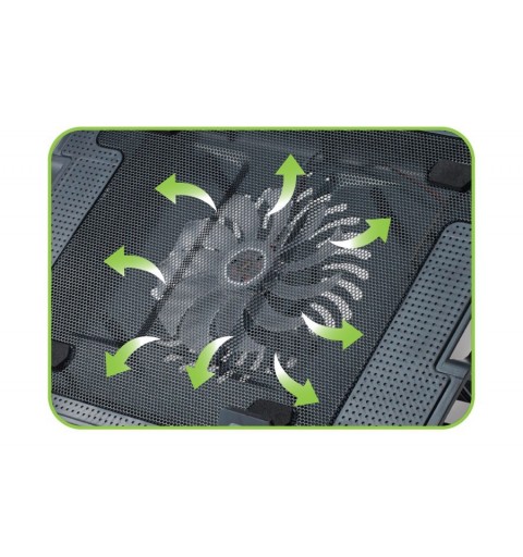 Techly ICOOL-CP12TY almohadilla fría 43,9 cm (17.3") 1400 RPM Negro