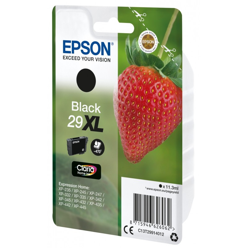 Epson Strawberry Singlepack Black 29XL Claria Home Ink