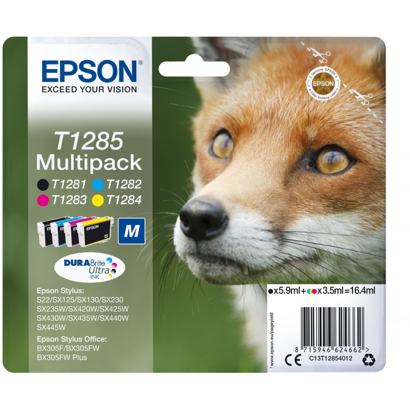 Epson Fox Multipack 4-colours T1285 DURABrite Ultra Ink