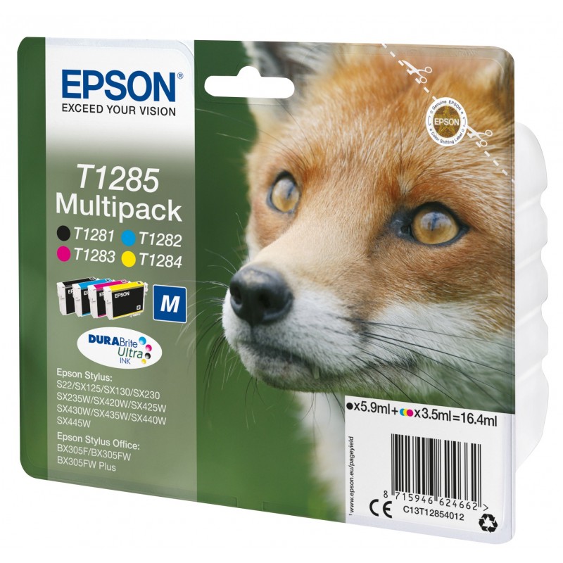 Epson Fox Multipack 4-colours T1285 DURABrite Ultra Ink