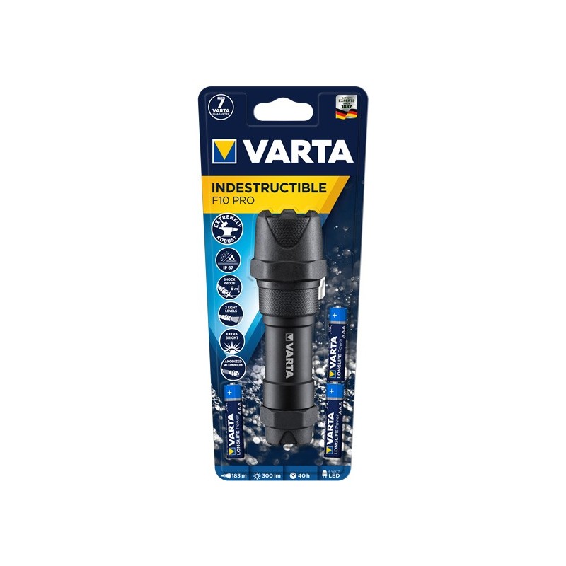 Varta INDESTRUCTIBLE F10 PRO Nero Torcia a mano LED