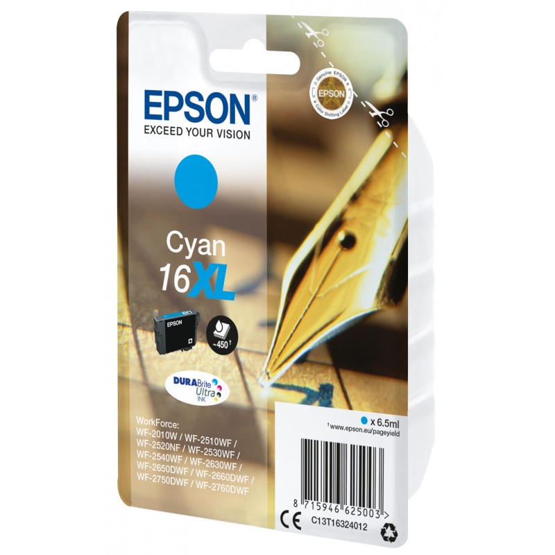 Epson Pen and crossword Singlepack Cyan 16XL DURABrite Ultra Ink