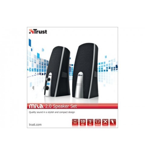 Trust MiLa 2.0 Speaker Set Schwarz, Silber Verkabelt 5 W