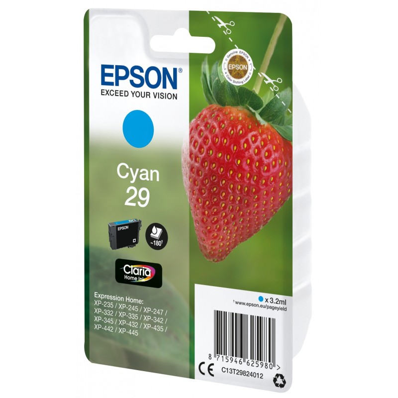 Epson Strawberry Singlepack Cyan 29 Claria Home Ink