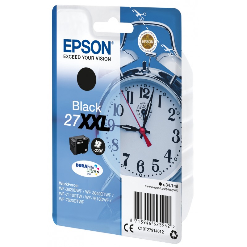 Epson Singlepack Black 27XXL DURABrite Ultra Ink