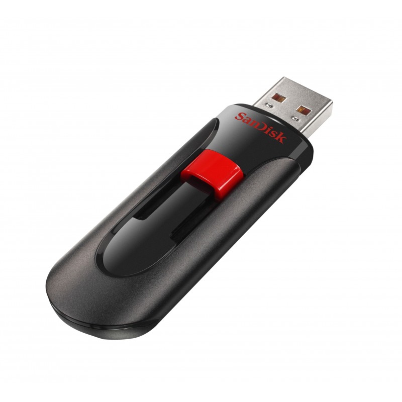 SanDisk Cruzer Glide unidad flash USB 64 GB USB tipo A 2.0 Negro, Rojo