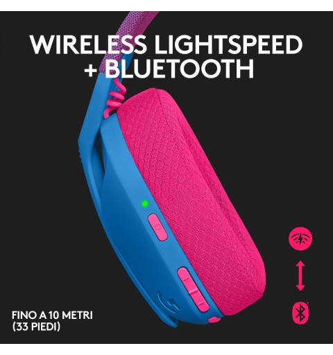 Logitech G Logitech G435 LIGHTSPEED Cuffie Gaming Wireless Bluetooth - Cuffie  Over Ear Leggere, Microfoni Integrati, Batteria