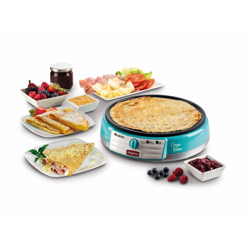 Ariete 0202 Crêpes-Maschine 1 Crepe(s) 1000 W Blau, Silber, Weiß