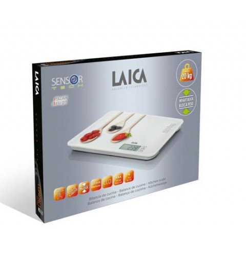 Laica KS5020 báscula de cocina Multicolor, Blanco Encimera Rectángulo Báscula electrónica de cocina