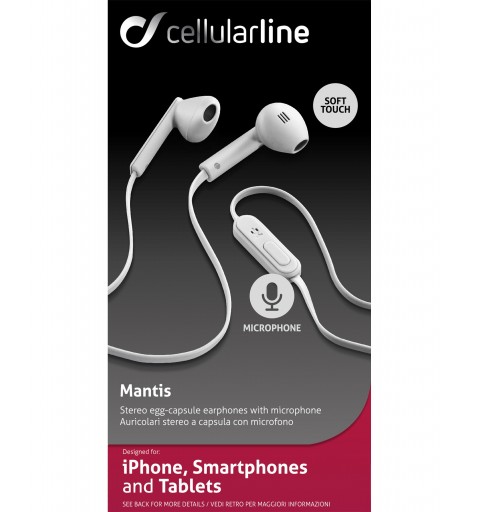 Cellularline 35895 Auriculares Alámbrico Dentro de oído Llamadas Música Blanco