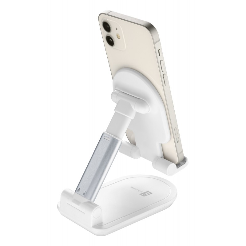 Cellularline Table Stand Support passif Mobile smartphone, Tablette UMPC Aluminium, Blanc