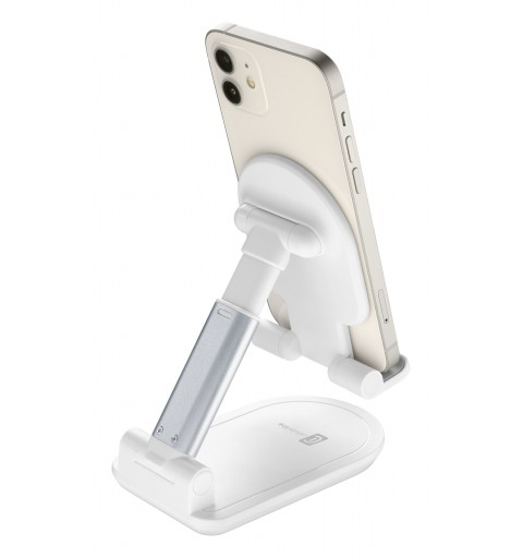 Cellularline Table Stand Support passif Mobile smartphone, Tablette UMPC Aluminium, Blanc