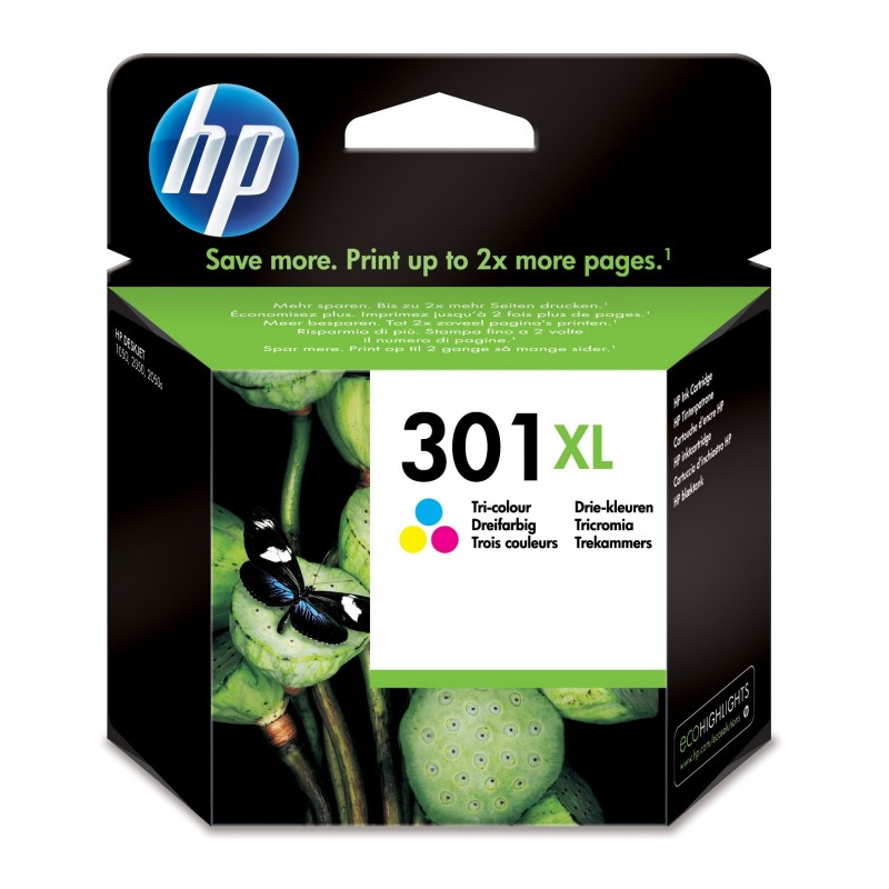 HP 301XL Cyan Magenta Gelb Original Druckerpatrone mit hoher Reichweite