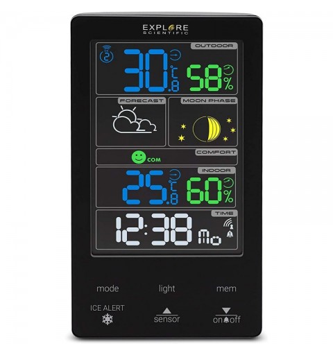 Explore Scientific WSC-4009 Digitale Wetterstation Schwarz LCD AC