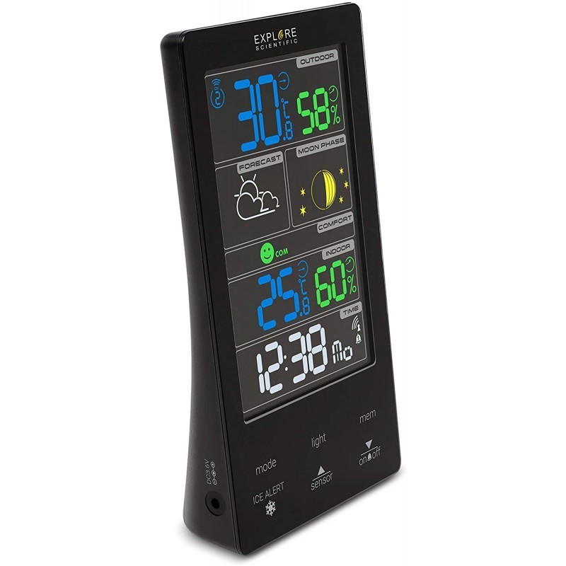 Explore Scientific WSC-4009 digital weather station Black LCD AC