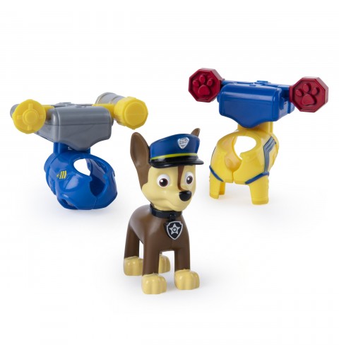 PAW Patrol , action pack con figura de Chase con 2 uniformes de quita y pon, para niños a partir de 3 años