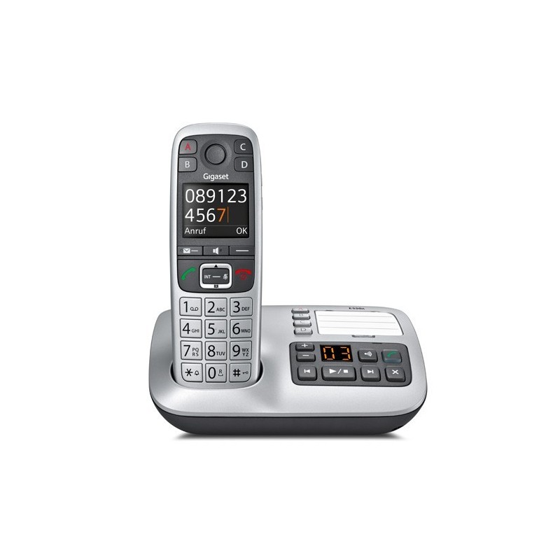 Gigaset E 560 A teléfono Teléfono DECT Identificador de llamadas Negro, Plata