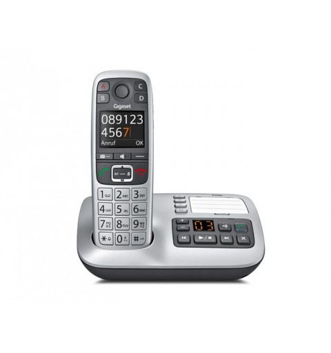 Gigaset E 560 A teléfono Teléfono DECT Identificador de llamadas Negro, Plata