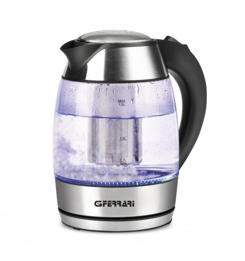 G3 Ferrari BolleBlu electric kettle 1.8 L 2200 W Black, Stainless steel, Transparent