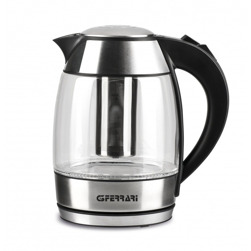 G3 Ferrari BolleBlu electric kettle 1.8 L 2200 W Black, Stainless steel, Transparent