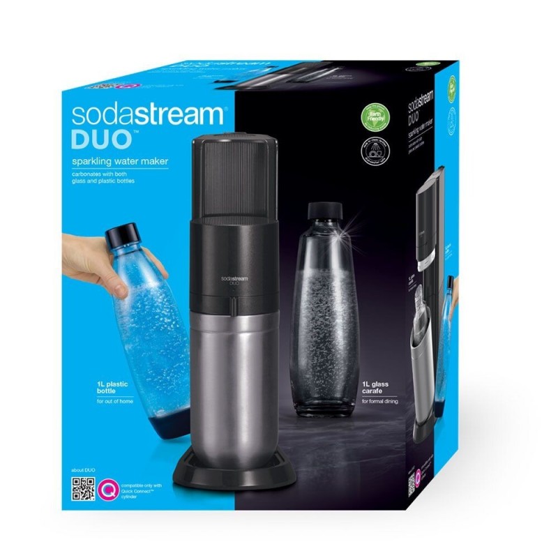 SodaStream DUO black Negro, Acero inoxidable