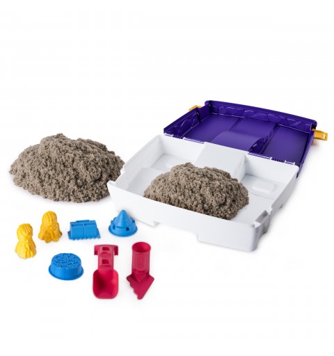 Kinetic Sand - ARENA MÁGICA - MALETÍN DE ACTIVIDADES - 907g de Arena y Caja de Arena Plegable - Kit Manualidades Niños -