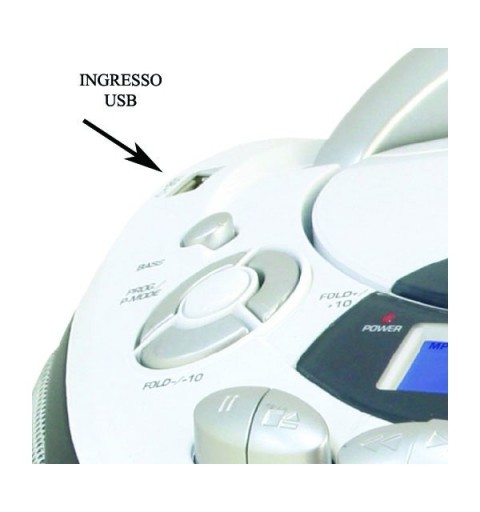 New Majestic AH-2387R MP3 USB Reproductor de CD portátil Negro, Blanco