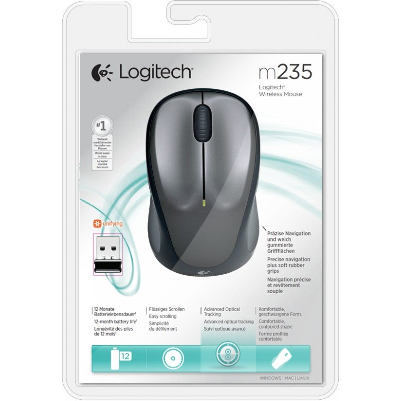 Logitech Wireless Mouse M235 Maus Beidhändig RF Wireless Optisch 1000 DPI